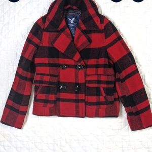 American eagle jacket red plaid